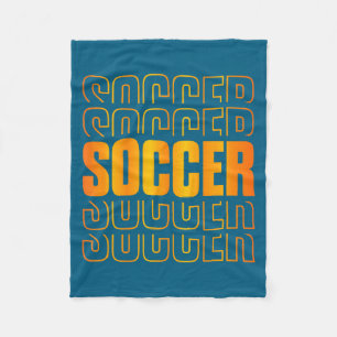 Gold Soccer Stacked Design Soccer Lovers Soccer Pl Fleece Blanket