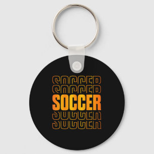 Gold Soccer Stacked Design Soccer Lovers Soccer Pl Key Ring