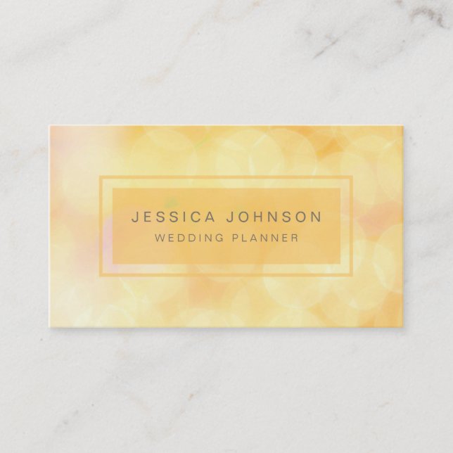Gold Soft Lights Glitter Bokeh Business Card (Front)