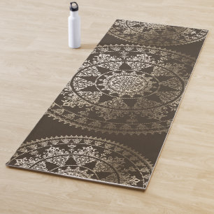 Gold Solar Mandala Yoga Mat   Custom Colour