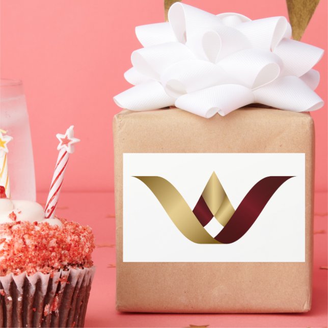 Gold Spa and Beauty Monogram Letter V Rectangular Sticker (Party)