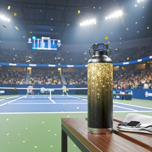 Gold Space Rainbow Stars Water Bottle