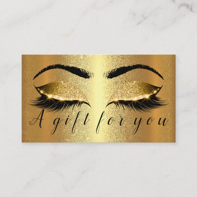 Gold Spark Gift Certificate Makeup artist Lashes (Front)