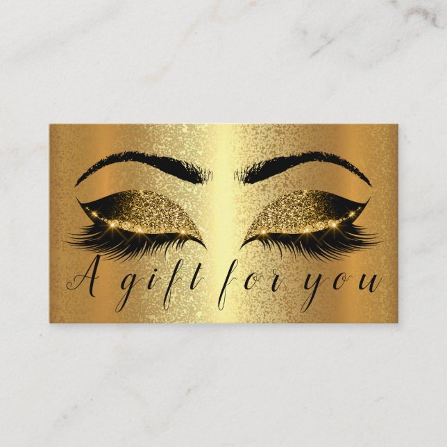 Gold Spark Gift Certificate Makeup artist Lashes (Front)
