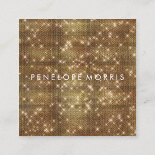 Gold Sparkle Beauty Stylist Square Business Card