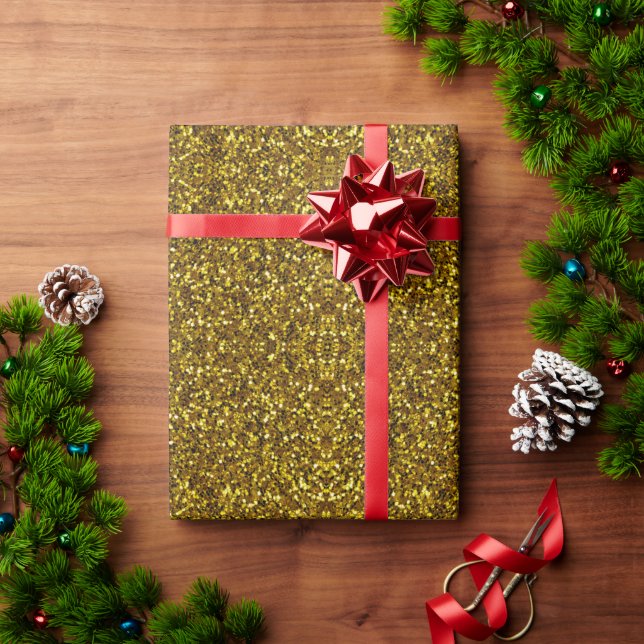 Gold sparkle Christmas glitter  Wrapping Paper (Holiday Gift)