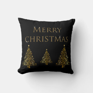 Gold Sparkle Christmas Trees Cushion