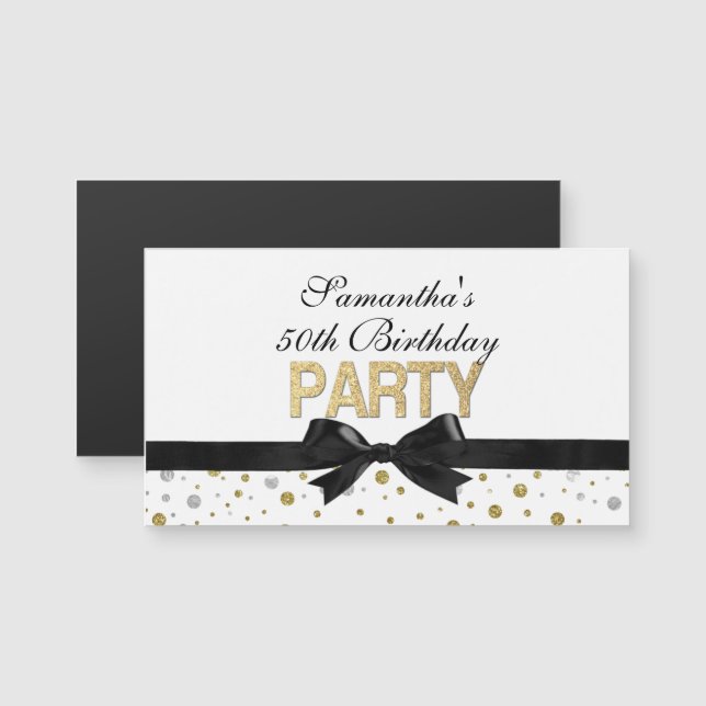 Gold Sparkle Confetti 50th Birthday Party (Front/Back)