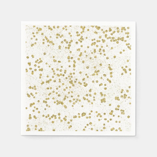 Gold Sparkle Confetti Dots Napkin (Front)