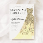 Gold Sparkle Dress 70th Birthday Party  Invitation<br><div class="desc">Gold Sparkle Dress 70th Birthday Party Invitation
Variations to the invitation and matching items in our store</div>