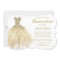 Gold Sparkle Dress Quinceanera Invitation