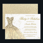 Gold Sparkle Dress Womans 30th Birthday Party Invitation<br><div class="desc">Gold Sparkle Dress Womans 30th Birthday Party Invitation
See matching set in store</div>