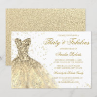 Gold Sparkle Dress Womans 30th Birthday Party