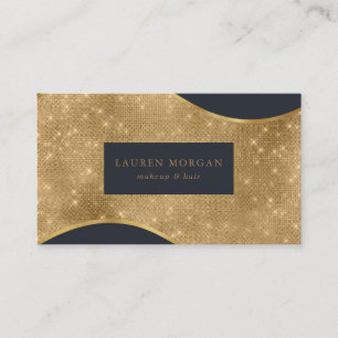 gold sparkle foil wave luxurious business card