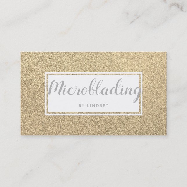 Gold Sparkle Glitter Beauty Spray Tan Salon Business Card (Front)