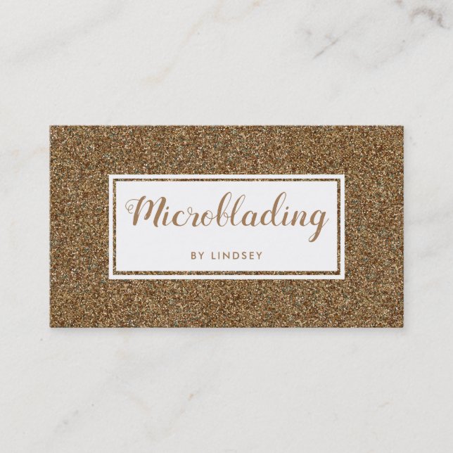 Gold Sparkle Glitter Beauty Spray Tan Salon Business Card (Front)