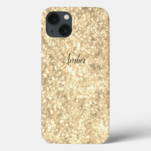 Gold Sparkle Glitter Elegant Personalised iPhone 13 Case