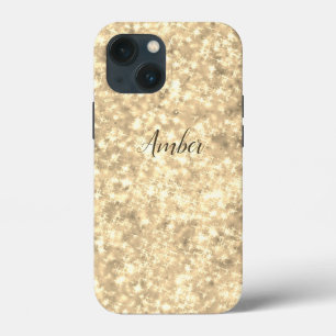 Gold Sparkle Glitter Elegant Personalised iPhone 13 Mini Case