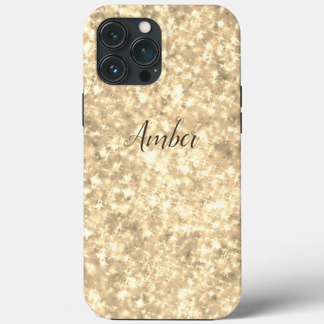 Gold Sparkle Glitter Elegant Personalised Case-Mate iPhone Case (Back)