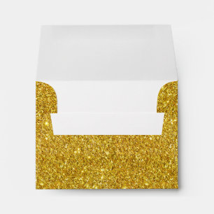 Gold Sparkle Glitter Invitation Envelope