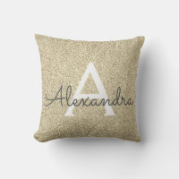 Gold Sparkle Glitter Monogram Name & Initial