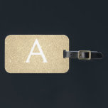 Gold Sparkle Glitter Monogram Name Luggage Tag<br><div class="desc">Luxury Gold Sparkle Glitter Monogram Name and Initial Luggage Tag. This bag tag is perfect for Back to School, Work, or Travelling. The Gold Luggage Tag also makes a great party favour for weddings, birthdays, bridal showers, honeymoons or for a bachelorette party. Please contact the designer for customised matching items....</div>