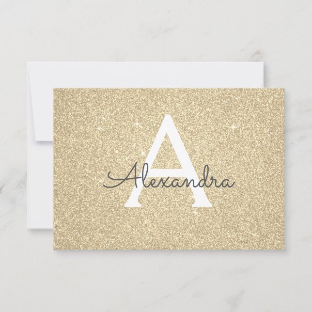 Gold Sparkle Glitter Sweet 16 Save the Date (Front)