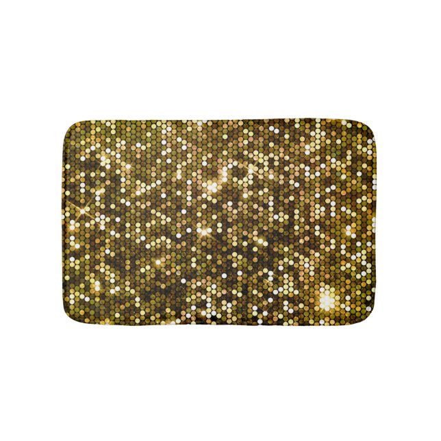 Gold sparkle: glittering background. bath mat (Front)
