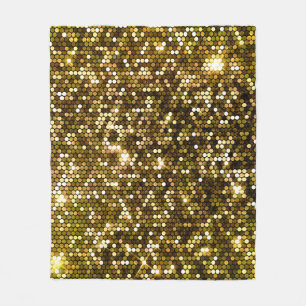 Gold sparkle: glittering background. fleece blanket