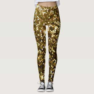 Gold sparkle: glittering background. leggings