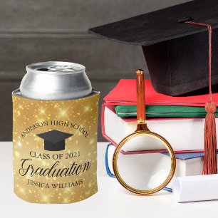 Gold Sparkle Graduation Party Personalised 2026 Can Cooler