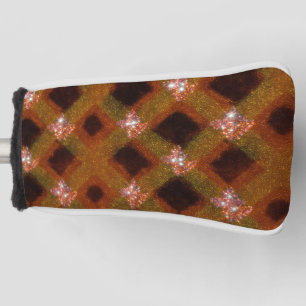 Gold Sparkle Harlequin Lattice Golf Head Cover
