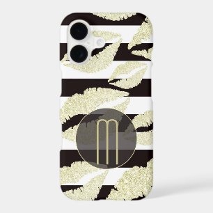 Gold Sparkle Lips Monogram