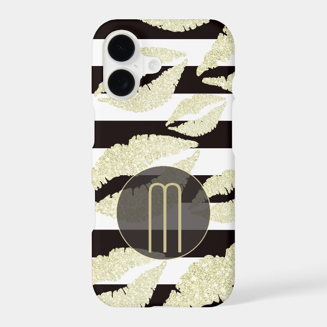 Gold Sparkle Lips Monogram (Back)