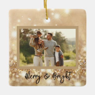 Gold Sparkle Personalised Christmas Ornament 