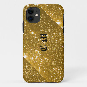 Gold Sparkle Personalised Monogram Phone Case