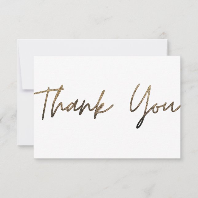 Gold Sparkle Thank You Card (Front)