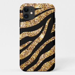 Gold Sparkle Zebra Stripe Case-Mate iPhone Case