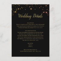 Gold Sparkles and Stars on Black Wedding Details