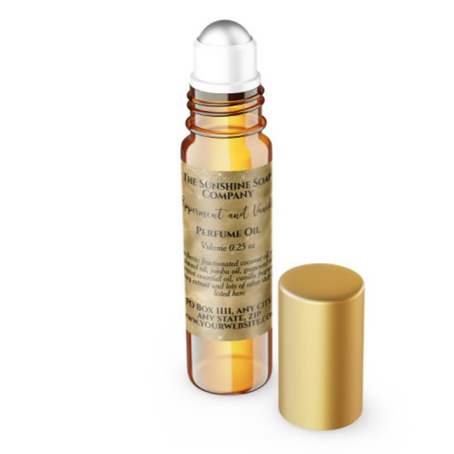 Gold Sparkles Perfume Roller Bottle label (Creator Uploaded)
