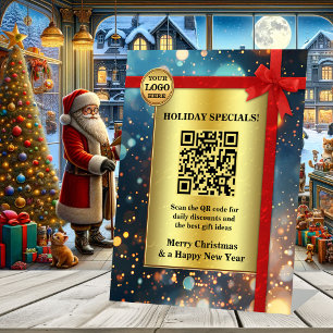 Gold Sparkling Festive Christmas Holidays  Pedestal Sign