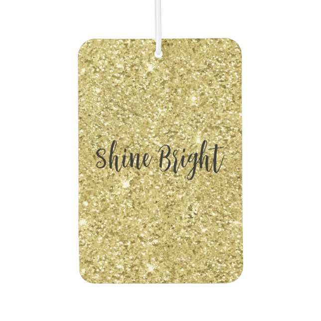 Gold Sparkling Glitter         Car Air Freshener (Front)