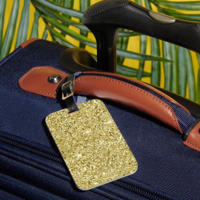 Gold Sparkling Glitter        Luggage Tag (Front Insitu 1)