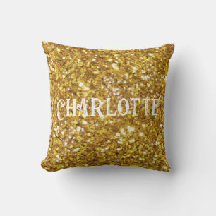 Gold sparkling glitter pattern     cushion