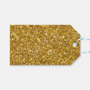 Gold sparkling glitter pattern gift tags