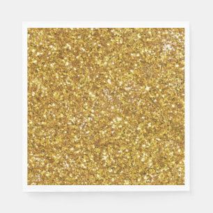 Gold sparkling glitter pattern napkin