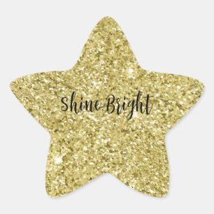 Gold Sparkling Glitter      Star Sticker