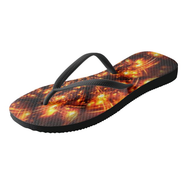 Gold Sparkling Lights Jandals (Angled)