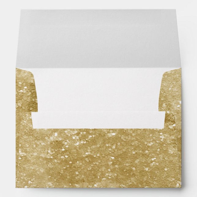 Gold Sparkly Faux Glitter Design Envelopes (Back (Bottom))