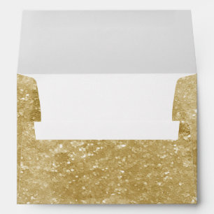 Gold Sparkly Faux Glitter Design Envelopes
